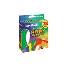 Maxell CD/DVD Sleeves, Multi-Color, 100pk