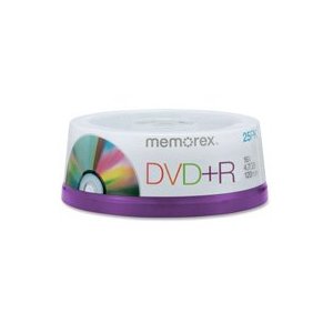 Memorex DVD+R, 4.7GB, 16x, 25pk Spindle,  from Am-Dig
