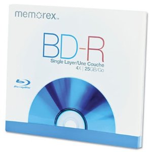 Memorex Blu-ray, 25GB, 4X, Single Layer, Write Once, Single Jewel Case from Am-Dig