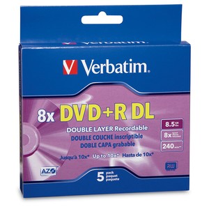 Verbatim 95311 Dual-Layer DVD+R Discs 8.5GB 8x  from Am-Dig