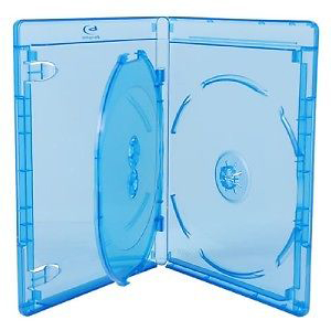 Blu-Ray Case - Light Blue Triple 14mm Flip Tray