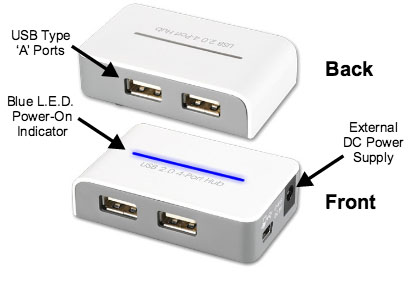 Calrad 72-143: USB 4 Port Hub