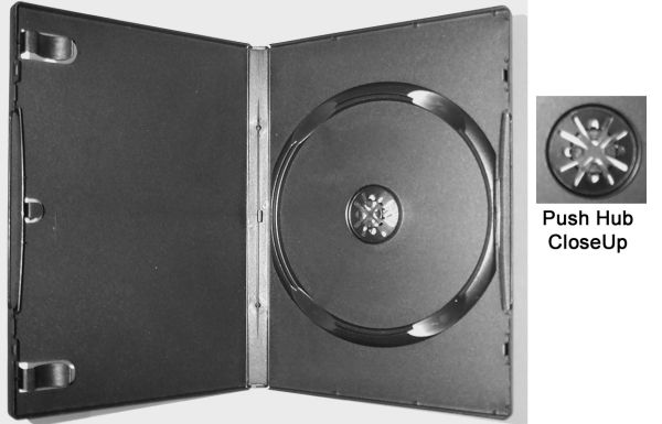 DVD Case - Black Single 14mm Push Hub *