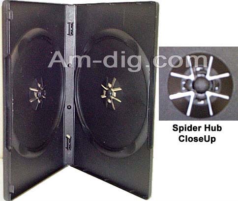 DVD Case - Black Double 14mm Push Hub from Am-Dig