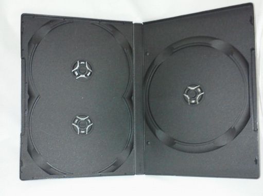 DVD Case - Black Triple 14mm - Overlap Style