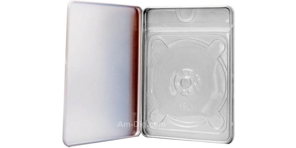 Images of the Tin DVD/CD Case Rectangular No Window Clear Tray