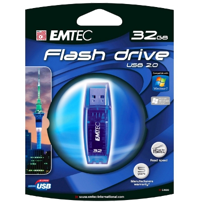 EMTEC EKMMD32GC400: 32GB Blue Flash Drive