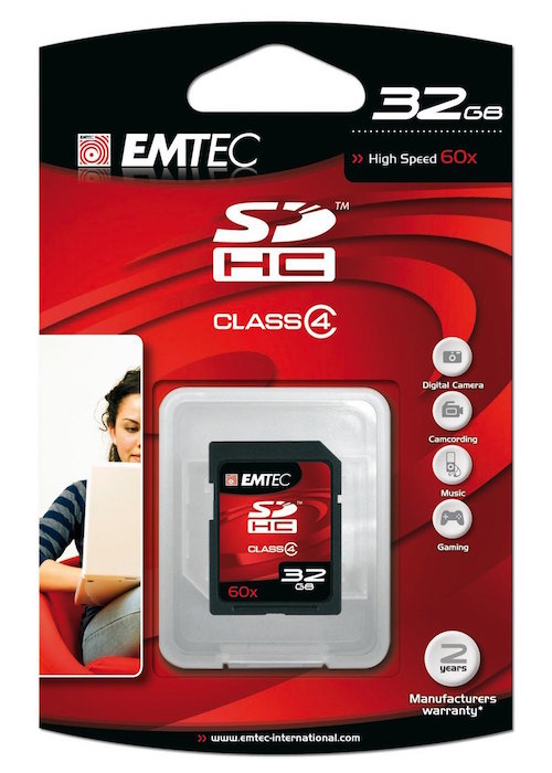 EMTEC EKMSD32GB60XHC SDHC Memory Card 32GB 60X Cla