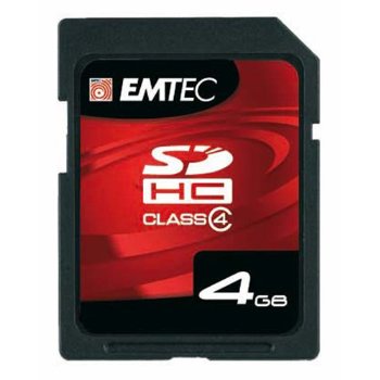EMTEC EKMSD4GB60XHC SDHC Memory Card 4GB 60X Class