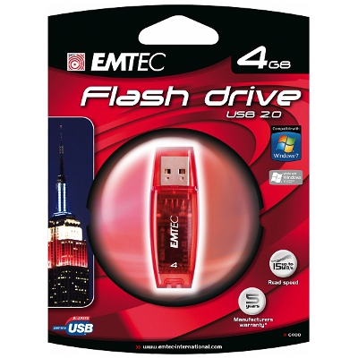 EMTEC EKMMD4GC400: Red Flash Drive 4GB C400 