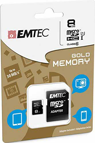 EMTEC ECMSDM8GHC10: Micro-SDHC 8GB Class-10