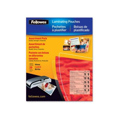 Fellowes 52018: Hot Laminating Pouches, Assorted