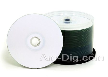Imation 27788 CD-R 80min/52x White Therm Hub Print from Am-Dig