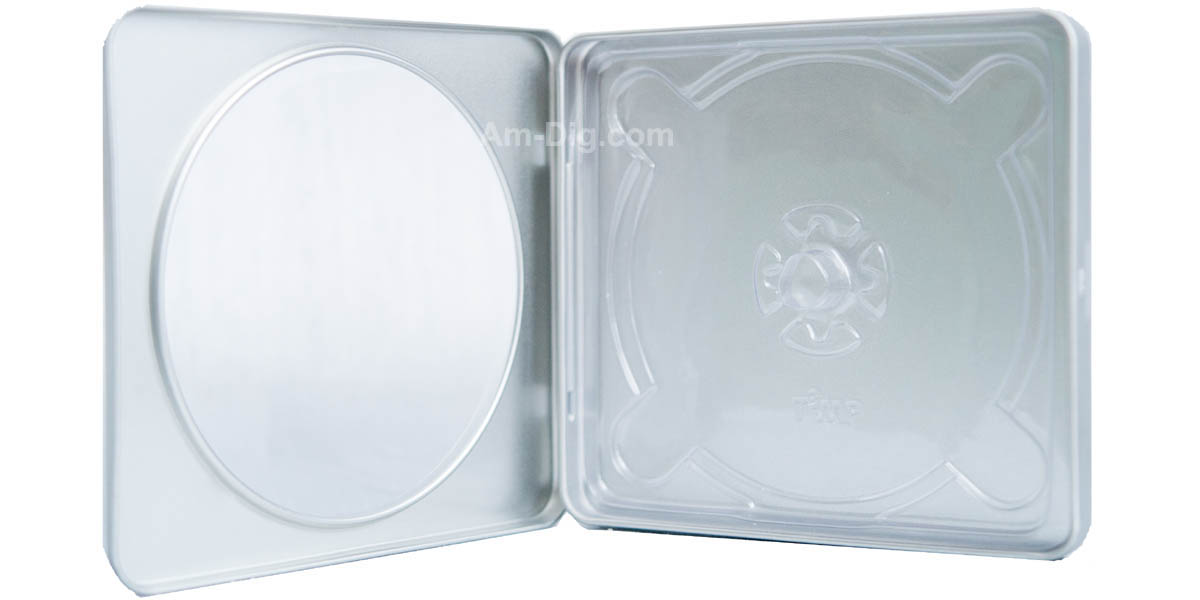 Images of the Tin CD/DVD Case Square Style w/ Window Clear Tray