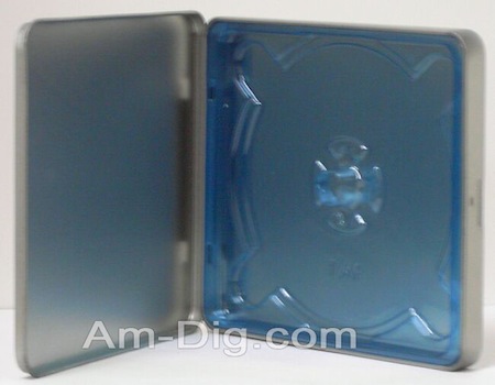 Tin CD/DVD Case Square Style No Window Clear Tray