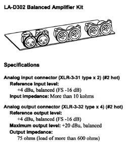 Tascam LA-D302 XLR Kit