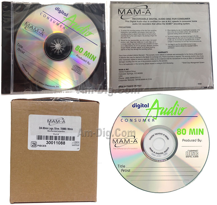 MAM-A 11088: CD-R DA-80 Logo Top in Jewel Case