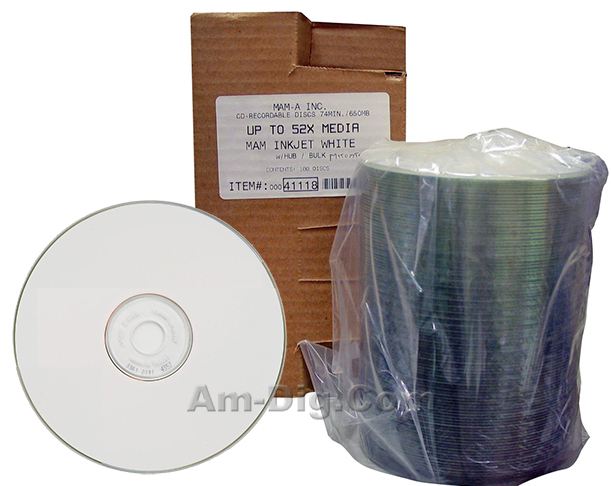 MAM-A 41118: CD-R 650MB White InkJet in 100-Stack