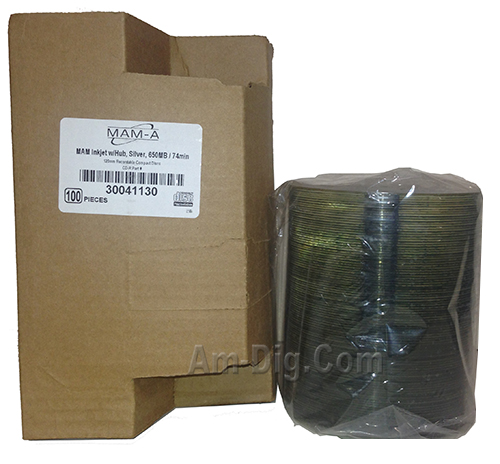 MAM-A 41130: CD-R 650MB Silver InkJet in Bulk Pack