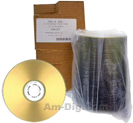 MAM-A 41141: GOLD CD-R 650MB Gold InkJet Stack