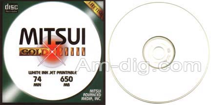 MAM-A 41186: GOLD CD-R 650MB White InkJet Stack