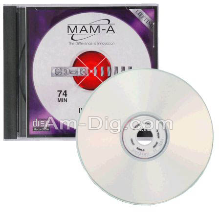MAM-A 41241: GOLD CD-R 650MB White InkJet in Case