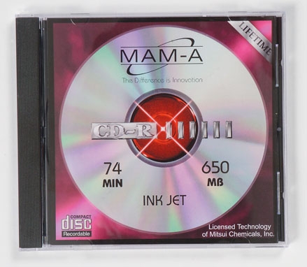 MAM-A 41443: CD-R 650MB Silver InkJet Jewel Case
