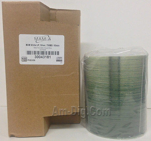 MAM-A 43181: CD-R 700MB InkJet White 100-Stack
