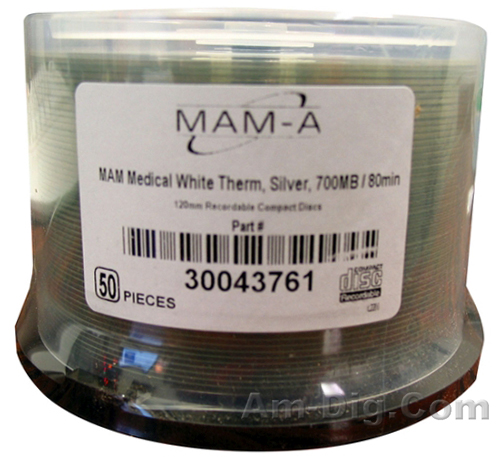 MAM-A 43761 Medical CD-R 700MB White Prism Cakebox