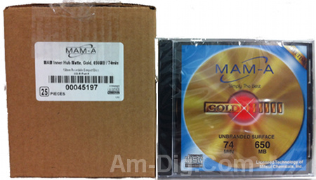 MAM-A 45197: GOLD CD-R 650MB No Logo Matte in Case