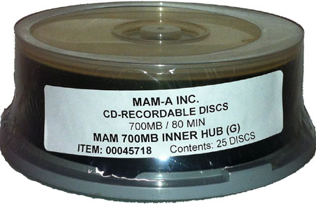 MAM-A 45718: GOLD CD-R 700MB NoLogo Matte Cakebox