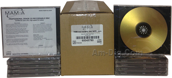 MAM-A 45780: GOLD CD-R 700MB No Logo Matte in Case