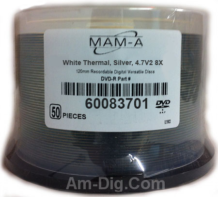 MAM-A 83701: DVD+R 8.5GB White Prism in 50-Cakebox