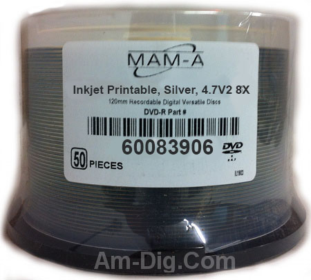 MAM-A 83906 DVD+R/DL 8.5GB Silver InkJet E2E Print