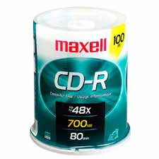 Maxell 648200 CD-R 700MB 80 min Branded 48x 100pk from Am-Dig