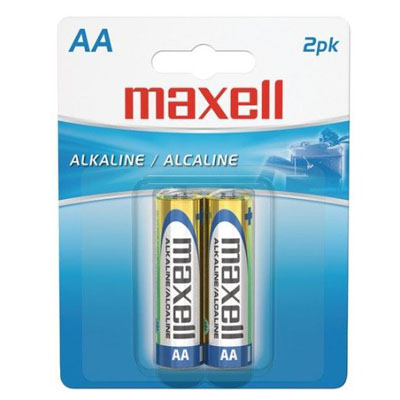 Maxell 723407 Alkaline Batteries LR6 2BP AA Cell 2pk 