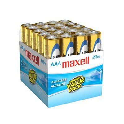 Maxell 723849: AAA Alkaline Batteries, LR03 20MP