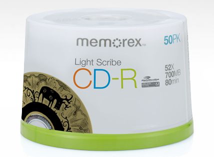 Memorex 04550 CD-R Lightscribe 50-Cakebox