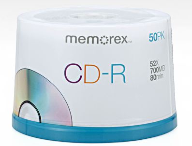 Memorex 04563 CD-R 700MB / 80 Minute 50-Cakebox