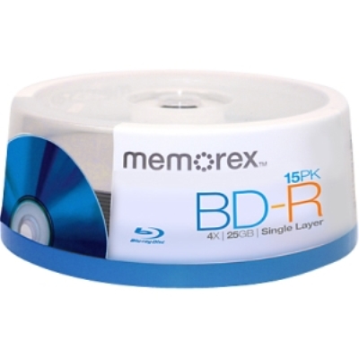 Memorex 98683 BD-R 25GB 6x Logo in 15-Cakebox
