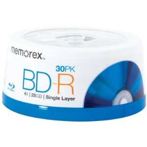Memorex BD-R 25GB 4x Logo in 30-Cakebox 