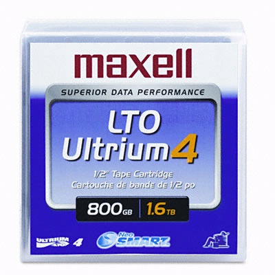 Maxell 183906: 1/2'' Ultrium LTO4 Cartridge 2600ft