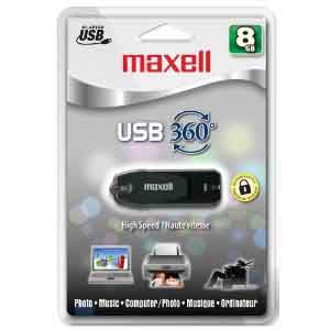 Maxell 503202: USB-2 Flash Drive 8GB p/w Protected