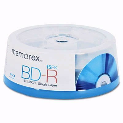 Memorex 97854 BD-R 25GB 4x Logo in 15-Cakebox