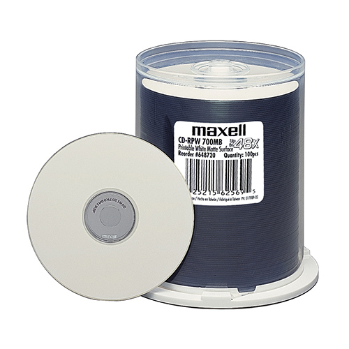 Maxell CDR80 White IJP 100pk Spindle 48x