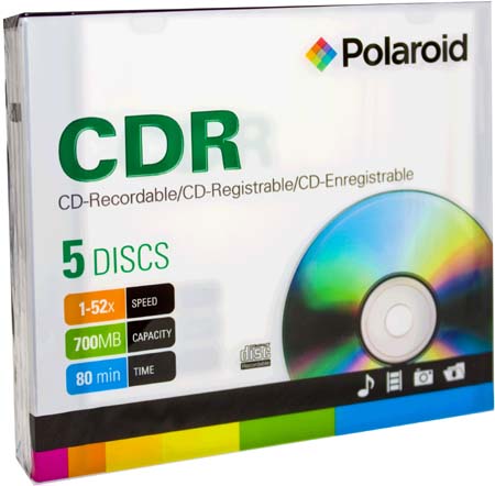 Polaroid CDR80 Branded 52x Slim Case