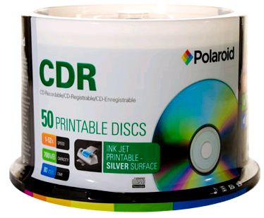 Polaroid CDR80 Silver InkJet Spindle 52X