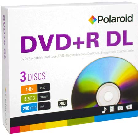 Polaroid DVD+R Double Layer 8x Branded in Case