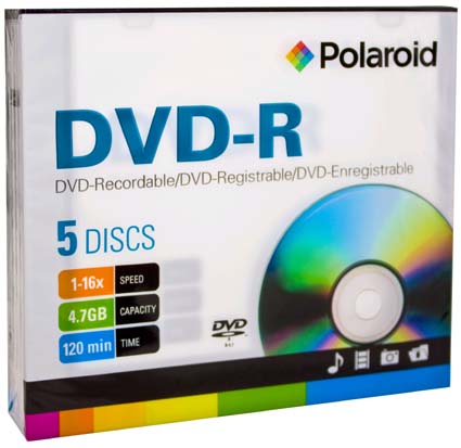 Polaroid DVD-R Branded 16x Slim Case