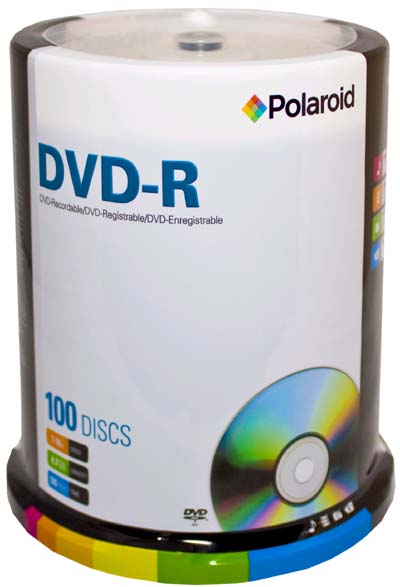 Polaroid DVD-R Branded 16x in 100 Spindle